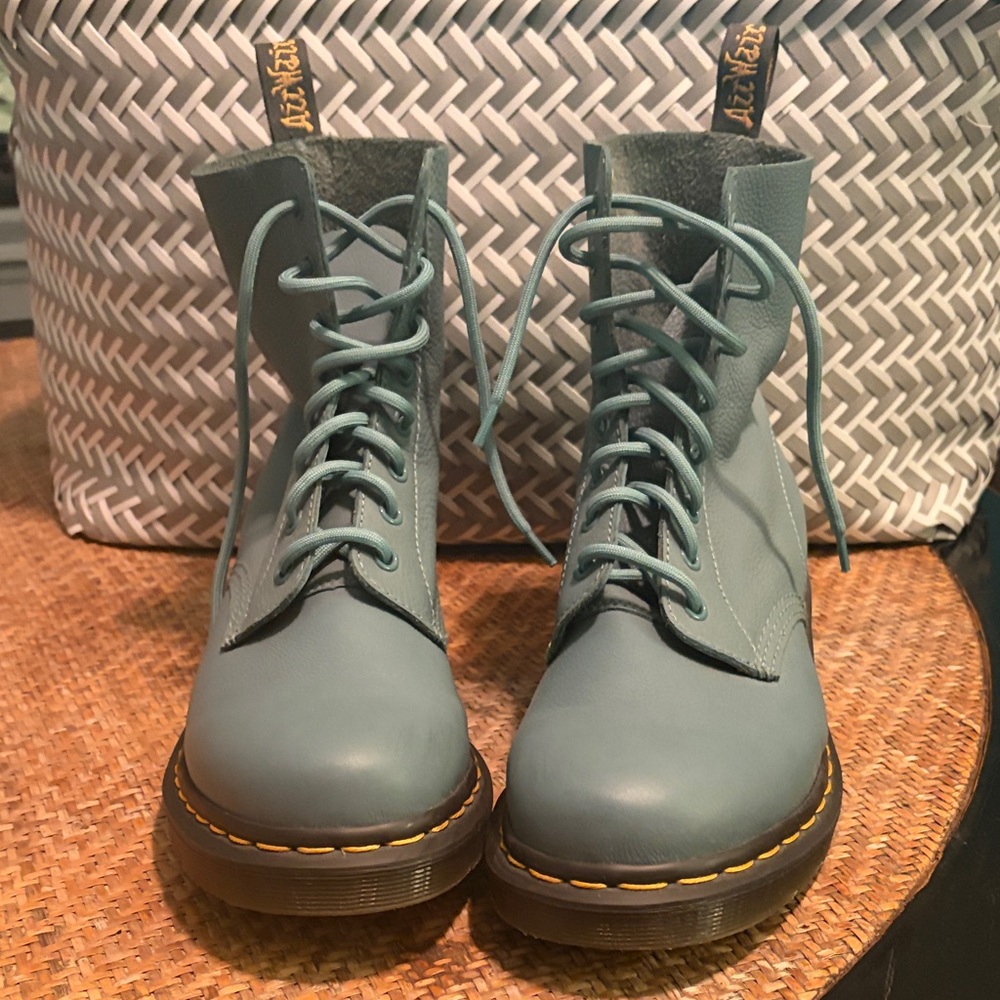 Dr. Martens 1460 Pascal Teal Leather Lace Up Women’s Boots